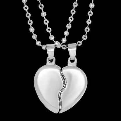 Couple Silver Plated Pendants Set