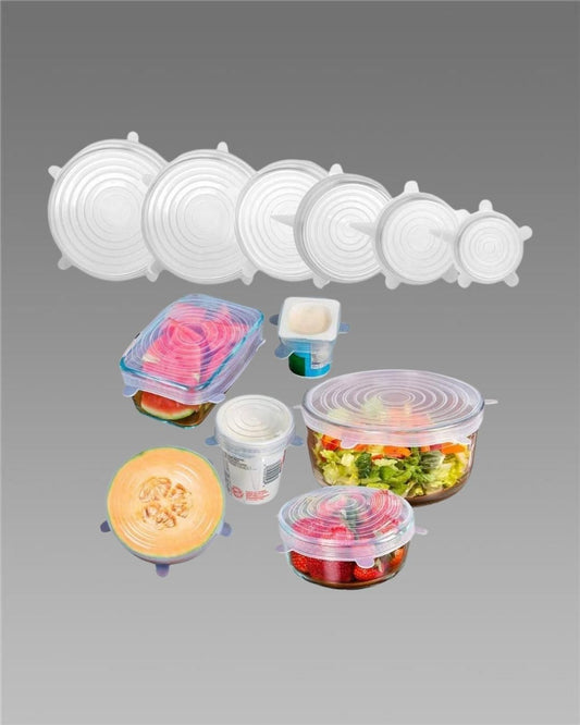 Silicon Lids - Reusable Silicone Stretch Lids For Food Cover ( Set of 6 )